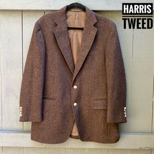 Harris Tweed Scottish Chocolate Brown Vintage